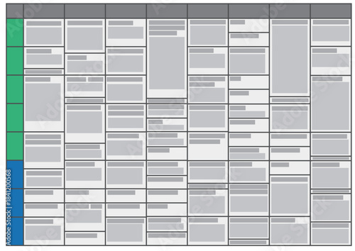 シンプルな文字無のテレビ番組表、テレビ欄をイメージしたイラスト素材