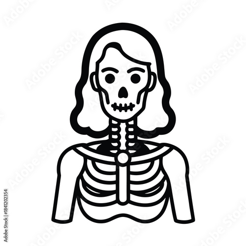 Human skull vector illustration of the skeletal anatomy and bone structure for medical biology and health science concept