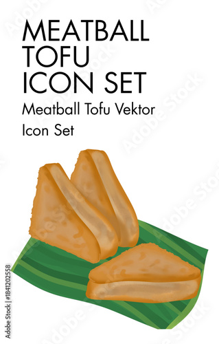 Meetball tofu logo vector icon set