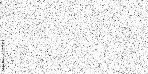 Terrazzo flooring interior grain vintage paint smooth design. Vector grunge dirty vintage wall overlay noise old wall black and white terrazzo granite floor structure distressed texture background.	