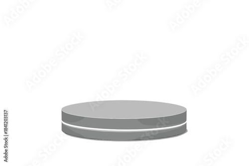 Platform stands alone in empty space for display or presentation purposes during an event or project setup in a studio
