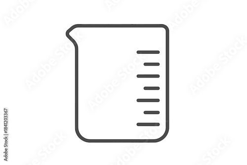 Measuring cup used for various kitchen tasks in a simple setting with markings for precise measurements