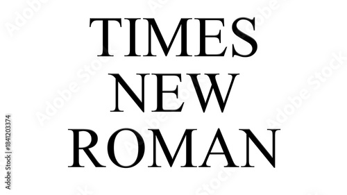 Photos Times New Roman font written in Times New Roman font with a 3d