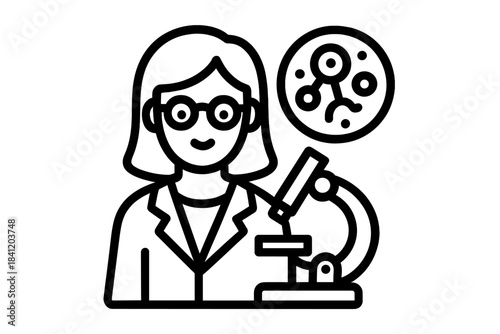 Scientist in laboratory working with microscope and studying cells in academic research environment during day time