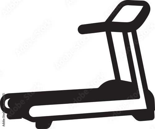 A minimalist illustration of a sleek treadmill against a plain background, perfect for fitness and exercise concepts.