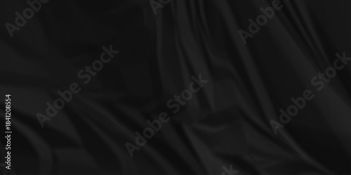 Black crumpled paper background texture pattern overlay. crinkled wrapper rumple wrinkled high resolution arts craft and Seamless black crumpled paper.	