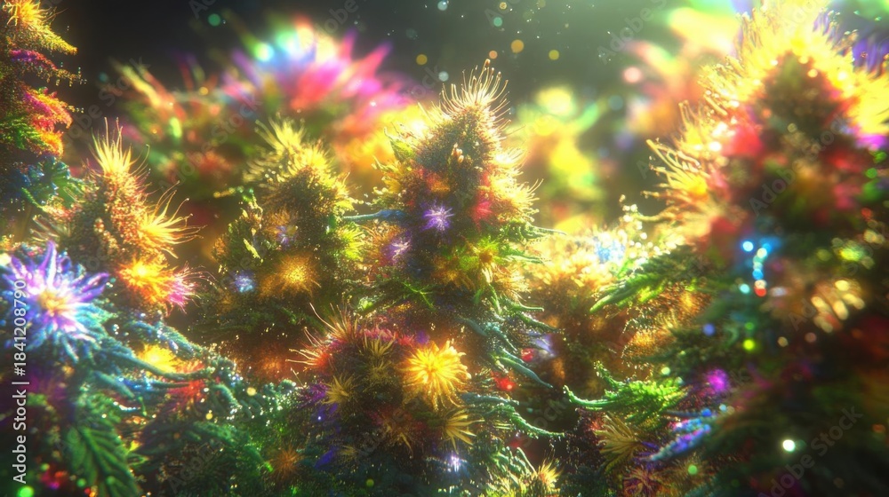 Fototapeta premium Experience Floral Fantasy And See Colorful Blossoms With Vibrant Lights
