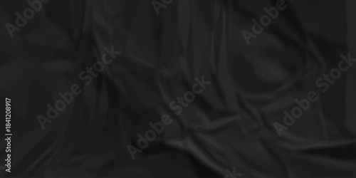 Black crumpled paper background texture pattern overlay. crinkled wrapper rumple wrinkled high resolution arts craft and Seamless black crumpled paper.	