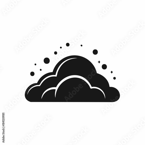 Dust black icon. Clipart image isolated on white background