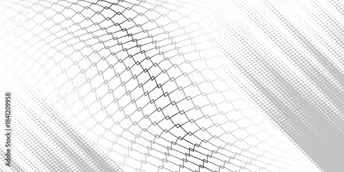 Steel wire chain link fence seamless pattern. Metal lattice with rhombus, diamond shape silhouette. Grid fence background.