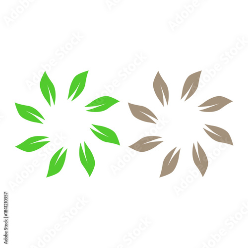 GREEN LEAVES NATURAL BIO ECO PRODUCT ORGANIC FARMING SIGN SYMBOL LOGO VECTOR