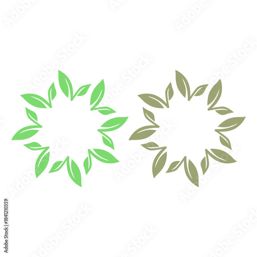 GREEN LEAVES NATURAL BIO ECO PRODUCT ORGANIC FARMING SIGN SYMBOL LOGO VECTOR