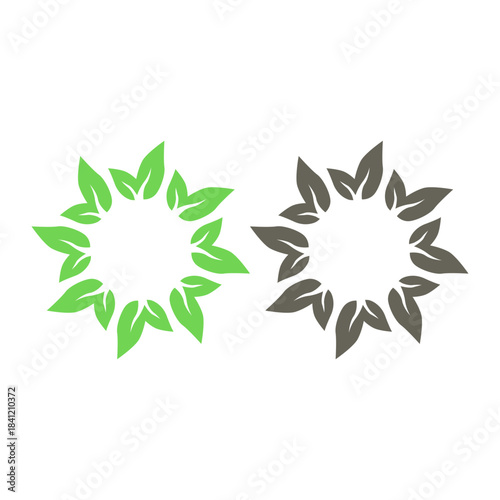 GREEN LEAVES NATURAL BIO ECO PRODUCT ORGANIC FARMING SIGN SYMBOL LOGO VECTOR