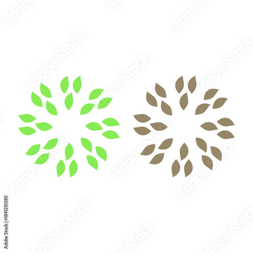 GREEN LEAVES NATURAL BIO ECO PRODUCT ORGANIC FARMING SIGN SYMBOL LOGO VECTOR