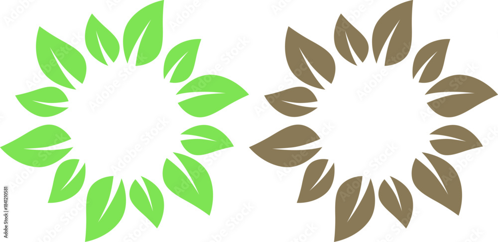 Obraz premium GREEN LEAVES NATURAL BIO ECO PRODUCT ORGANIC FARMING SIGN SYMBOL LOGO VECTOR