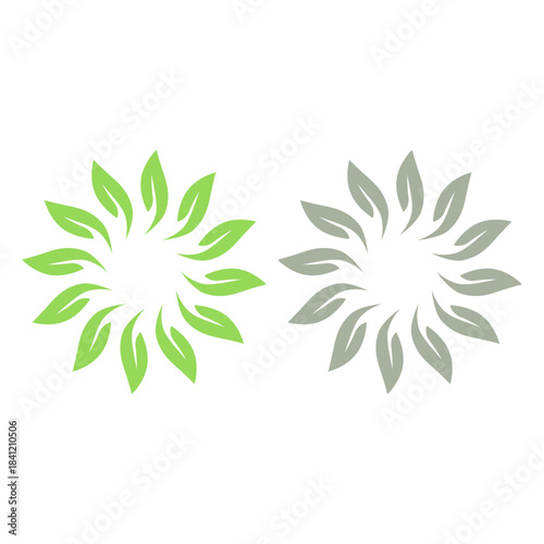 GREEN LEAVES NATURAL BIO ECO PRODUCT ORGANIC FARMING SIGN SYMBOL LOGO VECTOR