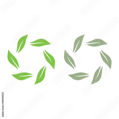 GREEN LEAVES NATURAL BIO ECO PRODUCT ORGANIC FARMING SIGN SYMBOL LOGO VECTOR