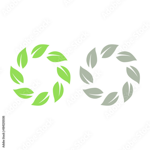 GREEN LEAVES NATURAL BIO ECO PRODUCT ORGANIC FARMING SIGN SYMBOL LOGO VECTOR