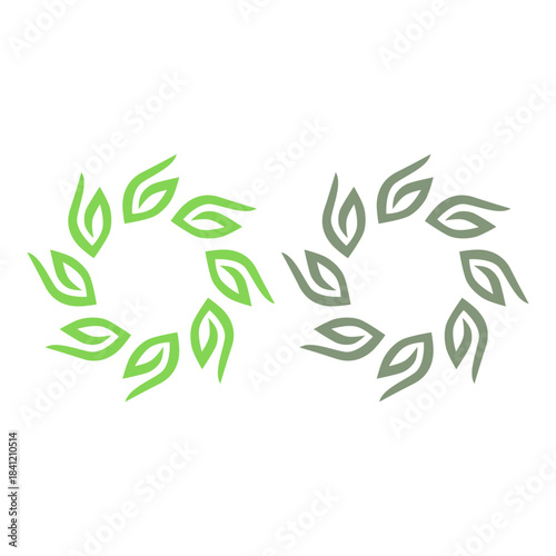 GREEN LEAVES NATURAL BIO ECO PRODUCT ORGANIC FARMING SIGN SYMBOL LOGO VECTOR