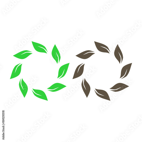 GREEN LEAVES NATURAL BIO ECO PRODUCT ORGANIC FARMING SIGN SYMBOL LOGO VECTOR