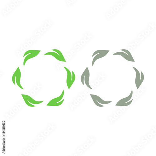GREEN LEAVES NATURAL BIO ECO PRODUCT ORGANIC FARMING SIGN SYMBOL LOGO VECTOR