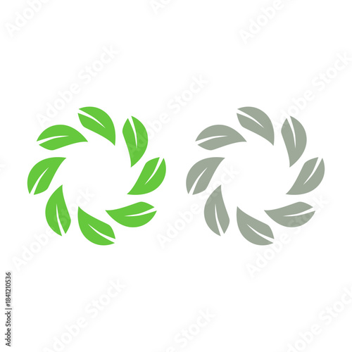 GREEN LEAVES NATURAL BIO ECO PRODUCT ORGANIC FARMING SIGN SYMBOL LOGO VECTOR