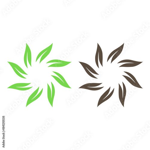 GREEN LEAVES NATURAL BIO ECO PRODUCT ORGANIC FARMING SIGN SYMBOL LOGO VECTOR
