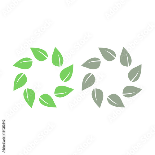 GREEN LEAVES NATURAL BIO ECO PRODUCT ORGANIC FARMING SIGN SYMBOL LOGO VECTOR