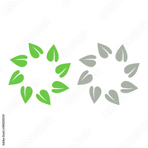 GREEN LEAVES NATURAL BIO ECO PRODUCT ORGANIC FARMING SIGN SYMBOL LOGO VECTOR