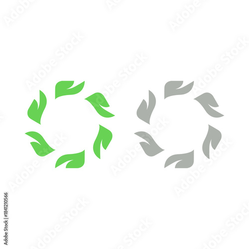 GREEN LEAVES NATURAL BIO ECO PRODUCT ORGANIC FARMING SIGN SYMBOL LOGO VECTOR