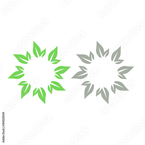 GREEN LEAVES NATURAL BIO ECO PRODUCT ORGANIC FARMING SIGN SYMBOL LOGO VECTOR