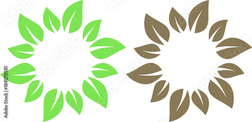 GREEN LEAVES NATURAL BIO ECO PRODUCT ORGANIC FARMING SIGN SYMBOL LOGO VECTOR