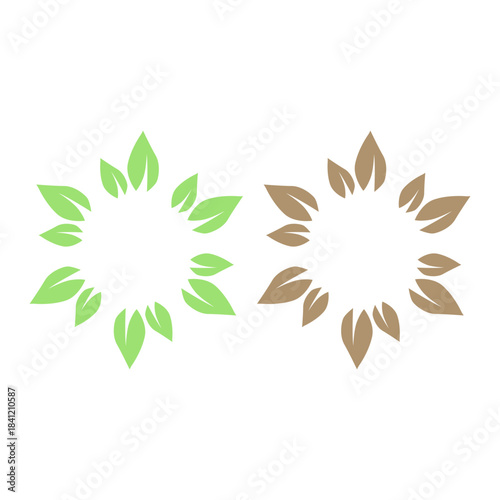 GREEN LEAVES NATURAL BIO ECO PRODUCT ORGANIC FARMING SIGN SYMBOL LOGO VECTOR
