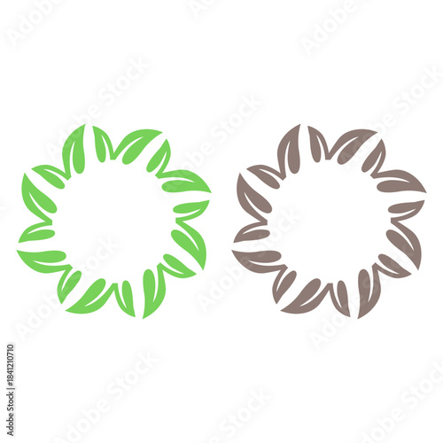 GREEN LEAVES NATURAL BIO ECO PRODUCT ORGANIC FARMING SIGN SYMBOL LOGO VECTOR