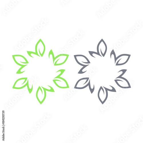 GREEN LEAVES NATURAL BIO ECO PRODUCT ORGANIC FARMING SIGN SYMBOL LOGO VECTOR