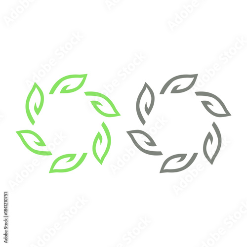 GREEN LEAVES NATURAL BIO ECO PRODUCT ORGANIC FARMING SIGN SYMBOL LOGO VECTOR