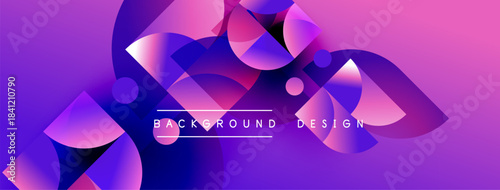 Abstract fluid shapes, vibrant purple hues, modern design. Gradient colors create dynamic visual effect. Background features text elements.