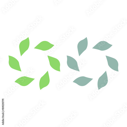 GREEN LEAVES NATURAL BIO ECO PRODUCT ORGANIC FARMING SIGN SYMBOL LOGO VECTOR