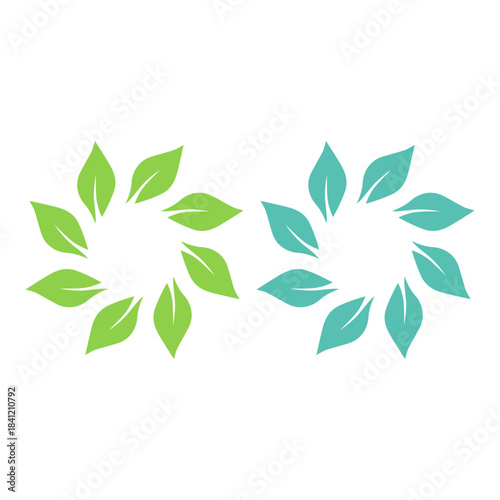GREEN LEAVES NATURAL BIO ECO PRODUCT ORGANIC FARMING SIGN SYMBOL LOGO VECTOR
