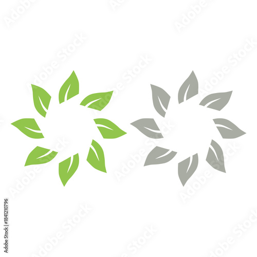 GREEN LEAVES NATURAL BIO ECO PRODUCT ORGANIC FARMING SIGN SYMBOL LOGO VECTOR