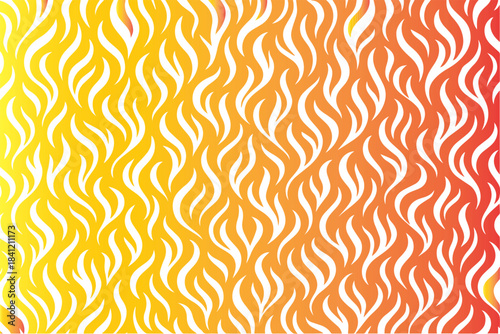 Seamless Fire Flame Wave Pattern Vector Background with Gradient Color
