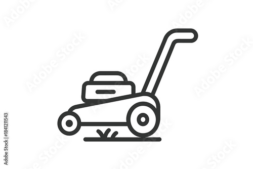 Push lawn mower used for cutting grass and maintaining a garden or yard