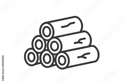 Neatly stacked pile of cut wooden logs ready for use as firewood, lumber, or construction material