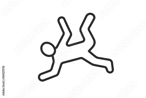 Crime scene chalk outline of a deceased person lying on the ground symbol