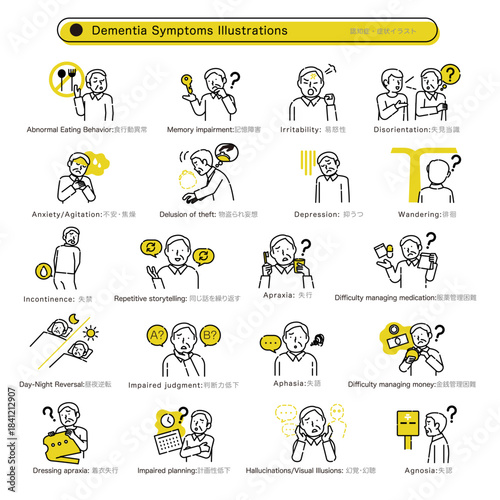 認知症のバリエーションイラストセット