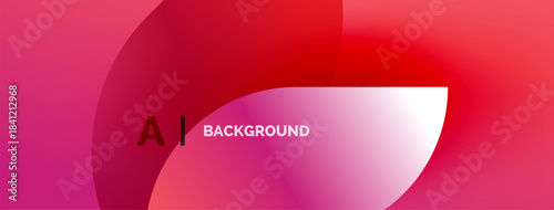 Abstract vibrant pink, red gradients. Text reads AI BACKGROUND. Modern design, smooth transitions, visually appealing composition.