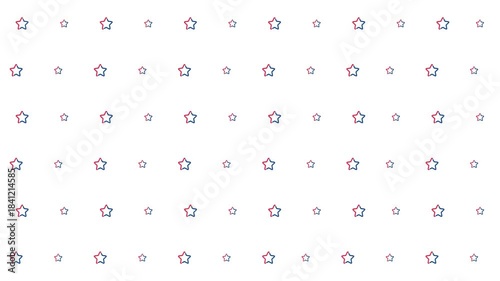 Seamless Red Blue Star Pattern Background Animated Celebration Patriotic Americana Festive Design