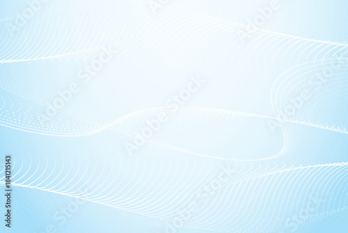 Abstract white wavy glowing lines on a blue background. Futuristic digital high-technology pattern. Health Care concept. Vector