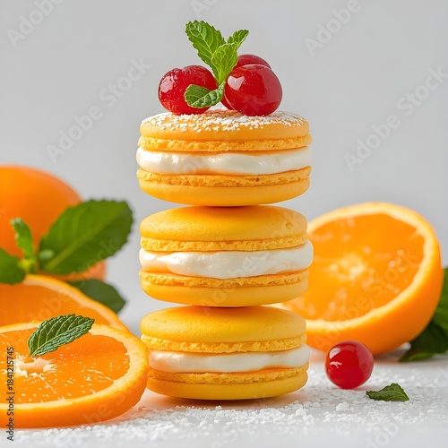 fruit tart on white background