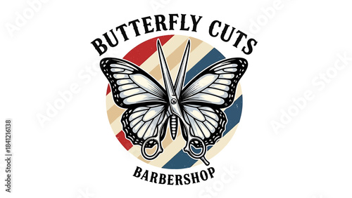 Butterfly Cuts Barbershop Logo A Symbol of Style and Precision